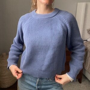 The Foundationals Hatch Knit Sweater - Blue XS